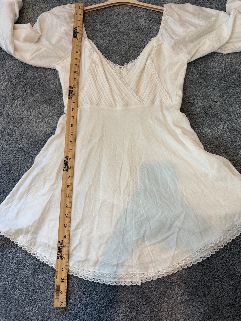 Saints + Secrets White Babydoll Mini Dress Large NWT | Cottagecore Boho - Picture 10 of 10
